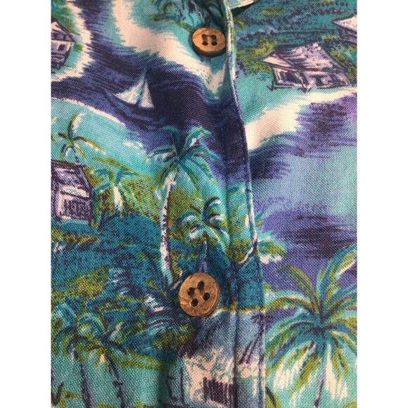 St. John's Bay Women's Size L Summer Tropical Hawaiin Button Shirt - Picture 4 of 8
